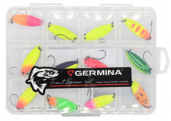 Zestaw wahadłówek Germina Trout Spoon z pudełkiem